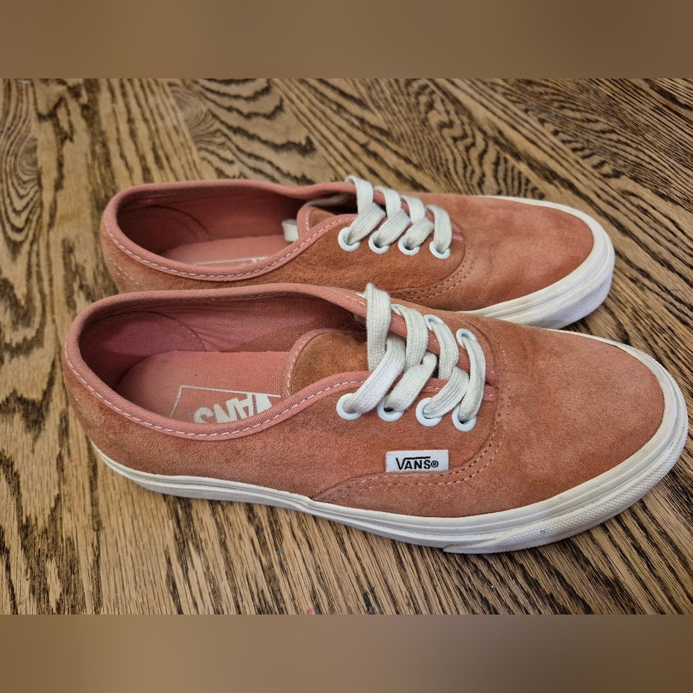 Vans Pig Suede Pink Sneakers with White Laces